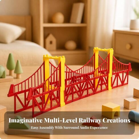 Toy Train Track Bridge Connector for Model Railway Layouts with Sturdy Construction and Elevated Span Design Suitable for Kids Creative Storytelling Play and Hobby Train Displays, Style B in Saudi Arabia