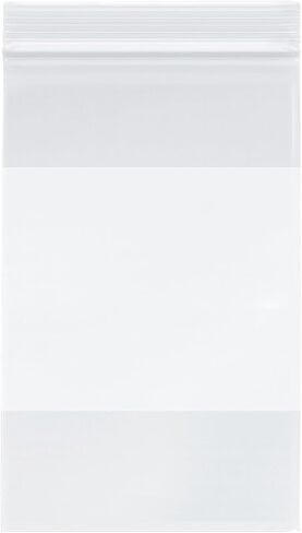 Plymor Heavy Duty Plastic Reclosable Zipper Bags With White Block, 4 Mil, 5" x 8" (Pack of 100) in Kuwait