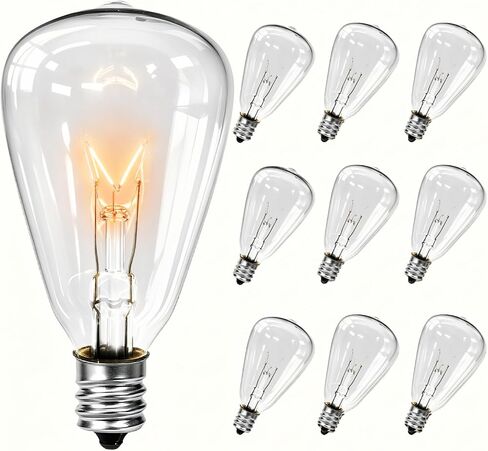 Konictom 25 Pack Candle Light Bulbs,Crystal Clear Torpedo Tip Candelabra Replacement Bulbs Fit C7/E12 Candelabra Base,7 Watt C26 Replacement Night Light Bulb for Electric Window Candle Lights in Kuwait