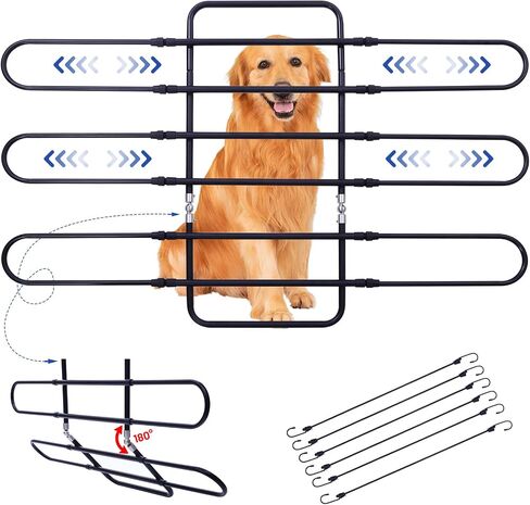 Upgrade Metal Dog Barrier for Cars, SUVs, Trucks, Adjustable Universal Pet Gate Vehicle Divider for Back Front Seat, Heavy Duty Dog Separator for car, Easy Install, 34"-58" Width in Kuwait