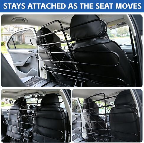 Upgrade Metal Dog Barrier for Cars, SUVs, Trucks, Adjustable Universal Pet Gate Vehicle Divider for Back Front Seat, Heavy Duty Dog Separator for car, Easy Install, 34"-58" Width in Kuwait