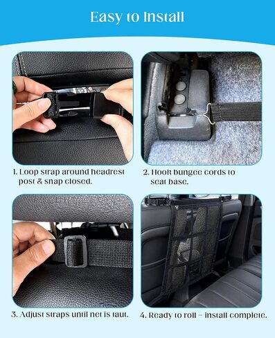 2 PCS Universal Dog Car Barrier, Double Layer Mesh Dog Net Divider with Zipper for Car SUV & Truck 23"x23" in Kuwait