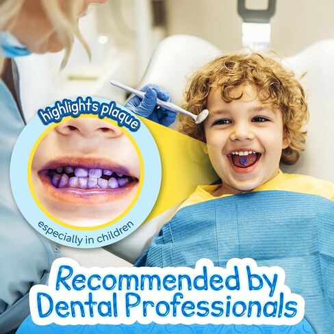 JJ Care Disclosing Tablets - 120 Count of Teeth Coloring Plaque Disclosing Tablets, Berry Flavored Dental Disclosing Tablets for Kids and Adults, Individually Wrapped Plaque Tablets in Kuwait
