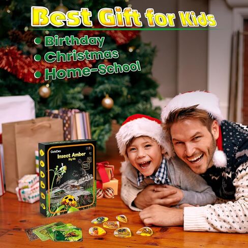 GobiDex Amber Dig Kit for Kids Ages 6+, Excavate 6 Insects Specimens in Kuwait