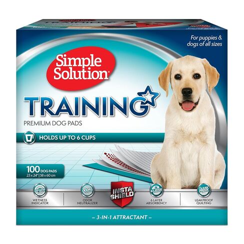 Simple Solution Large Puppy Training Pads, Leak Proof, 23"x24" 100 Count in Kuwait