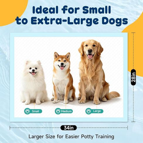 Disposable XL Dog Pee Pads 28x34 50 ct, Puppy Potty Training & Senior Dogs in Saudi Arabia