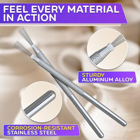 2 Pcs Pottery Scoring Tool Ceramics, 5.33 In, Stainless Steel Pottery Tools in Saudi Arabia