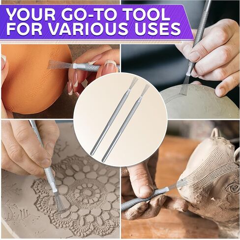 2 Pcs Pottery Scoring Tool Ceramics, 5.33 In, Stainless Steel Pottery Tools in Saudi Arabia