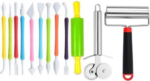 Langqun 12 Pcs Air Dry Clay Tools for Kids and Adults,Polymer Clay Tools,Pottery Tools Kit,Sculpting and Modeling in Kuwait