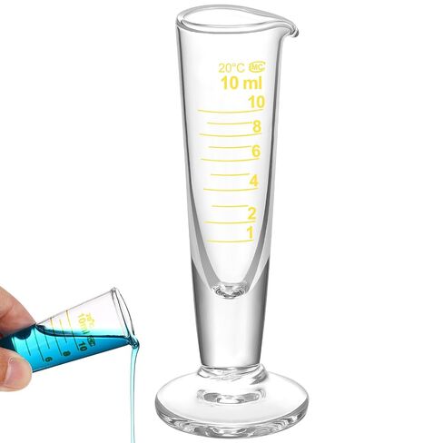 Baluue 10 مل مختبر تخرجت كأس قياس مع فوهة واسعة الفم الزجاج مخروطي الزجاج موزع السائل قياس اسطوانة اختبار لعلوم المدرسة in Kuwait