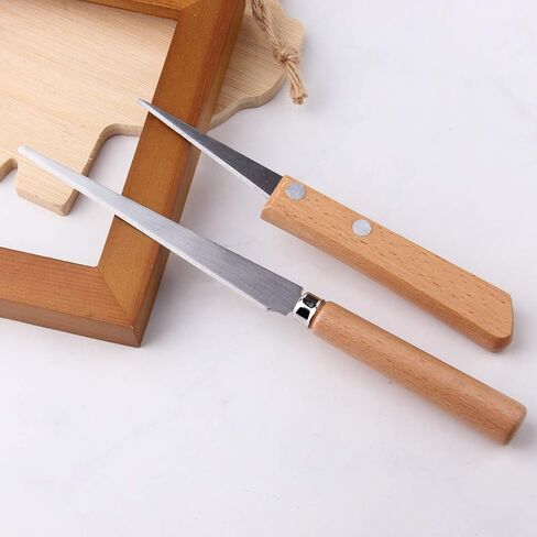 2pcs-Wooden Handle Fettling Knife for Pottery/Sculpting/Ceramic/Polymer Clay Carving Modeling Craft Art DIY Tools in Saudi Arabia