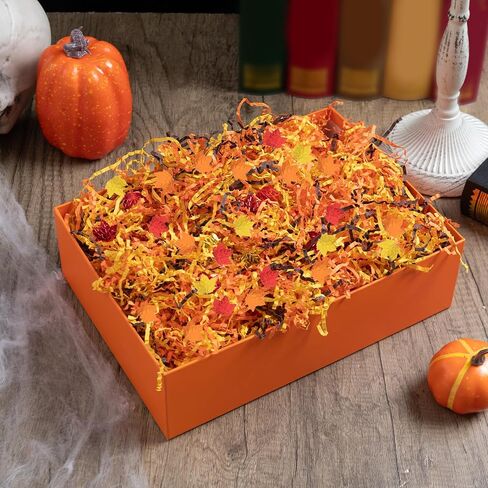 CIPOWM Thanksgiving Crinkle Cut Paper Shred, 3 Colors Raffia Paper Shred Filler for Gift Wrapping Craft DIY Gift Bag Box Filling Party Supply, 115g/4oz in Kuwait