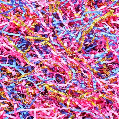 Ottwlli Ottwlli150Gram Royal Blue & Gold Color Crinkle cut paper shred Filler Gift Box Filling Easter Grass for Wedding, Birthday, Anniversary,Valentine, Christmas Gift Box Filler in Saudi Arabia