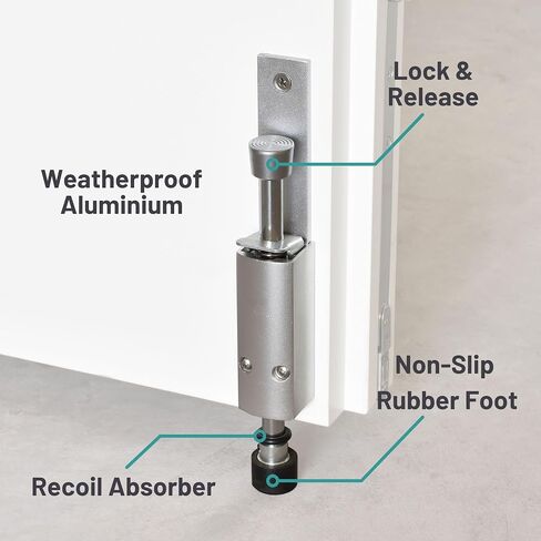 Kickdown Door Stop - Heavy Duty Door Stopper with Kick Down Step - Foot Operated Door Holder for Outdoor and Commercial Use in Kuwait