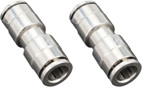 Beduan Push to Connect Fitting 1/2" OD Nickel-Plated Copper Pneumatic Air Fitting Straight Union Tube Connector (Pack of 2) in Kuwait