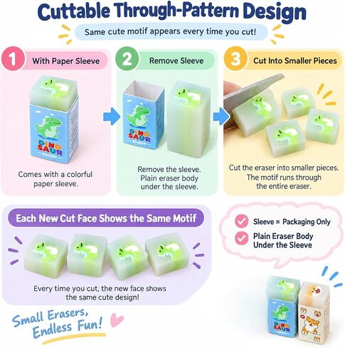 50 Pcs Eraser Bulk Classroom Office Fun Kawaii Erasers for Party Favors Stocking Fillers Daily Prizes Gift Filling Stocking Fillers Easter Egg Stuffers in Kuwait