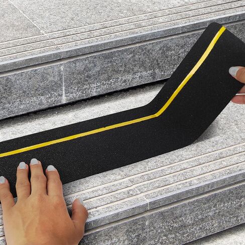 شريط جر TREADSAFE Premium مقاس 6 × 30 بوصة مضاد للانزلاق | شريط أسود مضاد للانزلاق مقطوع مسبقًا | شرائط سوداء داخلية وخارجية مضادة للانزلاق | سهلة التركيب (15 حزمة) in Kuwait