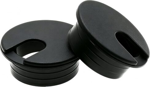 1-1/2 Inch (38 mm) U-Shaped Opening Desk Grommet 2 Pcs ABS Plastic Cable Hole Cover Cable Cord Grommet to Arrange Wires & Cords Through Computer Table/Countertops (Black) in Kuwait