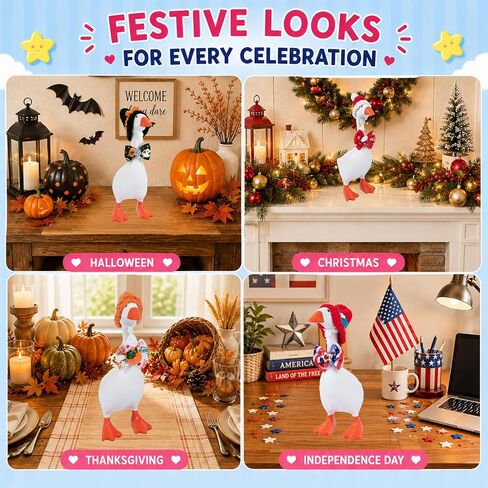 8 Sets 7 Inch Desk Goose Outfits, Year-Round Goose Clothes for Every Season in Kuwait