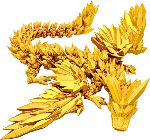 18" 3D Printed Dragon with Wings,Articulated Animals Figurines(Purple gold) in Saudi Arabia