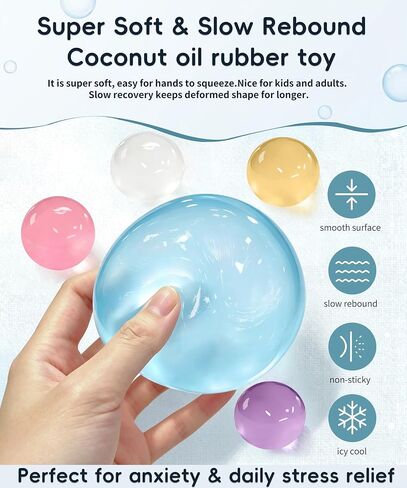 5 Pcs Coconut Oil Squishy, Shapeable No Rebound Sensory Ball, Fun Fidget Toy for Study Work Relaxation, Desk Decor, Great Gift for Adults & Kids (Candy Color) in Saudi Arabia