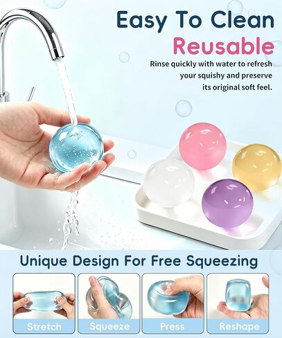 5 Pcs Coconut Oil Squishy, Shapeable No Rebound Sensory Ball, Fun Fidget Toy for Study Work Relaxation, Desk Decor, Great Gift for Adults & Kids (Candy Color) in Saudi Arabia