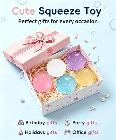 5 Pcs Coconut Oil Squishy, Shapeable No Rebound Sensory Ball, Fun Fidget Toy for Study Work Relaxation, Desk Decor, Great Gift for Adults & Kids (Candy Color) in Saudi Arabia