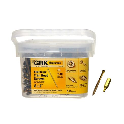 GRK 772691167309 8 x 2-1/2" Fasteners 16730 FIN/Trim Screws 605CT, Gold, 605 Count in Kuwait