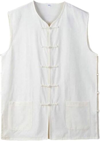 ZooBoo Chinese Waistcoat Wing Chun Sleeveless Vest Martial Arts Buddhist Monks Uniform in Kuwait