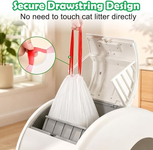 SZEE 120 Count 18x12.6 Inch Drawstring Automatic Cat Litter Box Waste Bags in Saudi Arabia