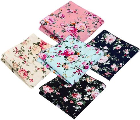 Men's Ties, Cotton Floral Print Slim Skinny Ties for Groom, Groomsmen Neckties Wedding Costume Accessories in Kuwait