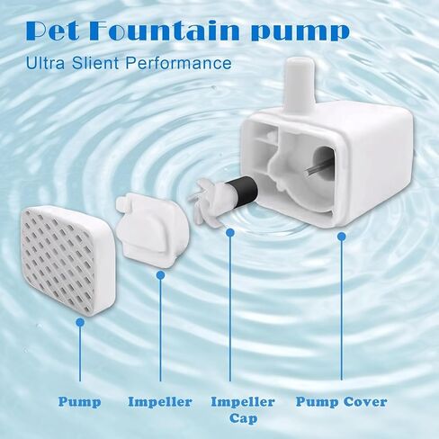 Water Pump for Pet Fountain,Smart cat Water Fountain-White HB-200 in Kuwait