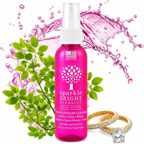 Sparkle Bright Products All-Natural Jewelry Cleaner | Liquid Jewelry Cleaning Solution, 4oz. Jar | Ultrasonics, Diamonds, Fine, Fashion, and Designer Jewelry in Kuwait