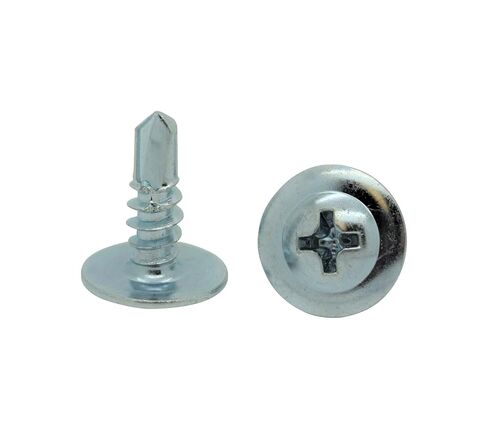 100 Qty #10 x 3/4" Zinc Wafer Modified Truss Head TEK Self Drilling Sheet Metal Screws (BCP75) in Kuwait