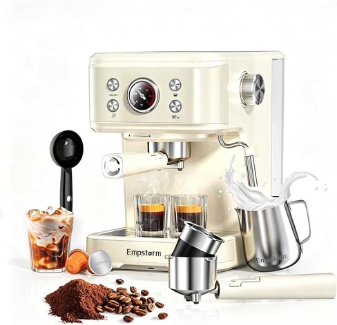 Empstorm 12 Cup Programmable Drip Coffee Maker - 1000W Fast Brew Coffee Machine with Glass Carafe, Auto Shut Off & 4-Hour Keep Warm, Anti-Drip System, Strong Brew, Black with Stainless Steel Accents in Kuwait