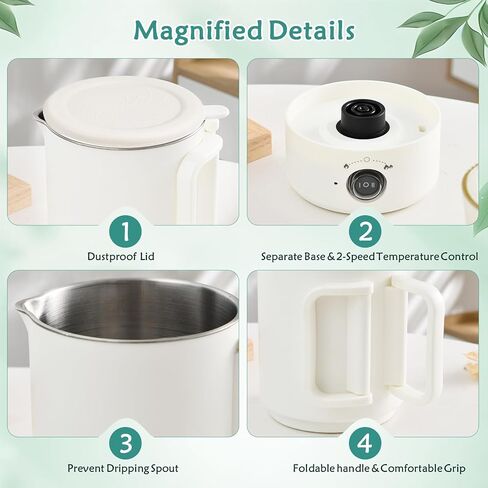 AOTOIE Wax Melter Kit for Candle Making, Large Candle Melting Pot, DIY Candle Making Supplies for Woman, Included Candle Wicks, Wick Stickers, Centering Device, Stirring Spoon, Mothers Day Gifts in Saudi Arabia