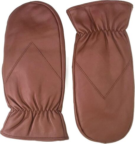 ZLUXURQ Mens Lambskin Leather Mittens Gloves Thick Fleece Lined in Kuwait