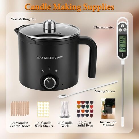 SAEUYVB Candle Wax Melter,Candle Making Supplies Kit with Wax Melting Pot in Kuwait