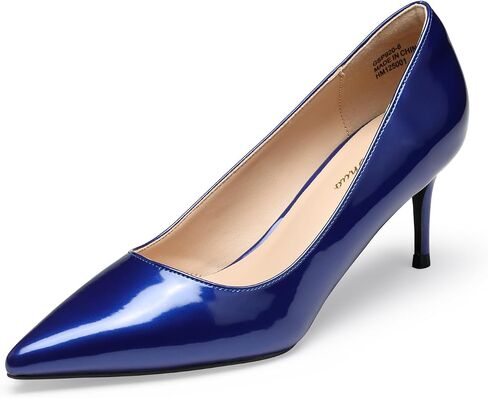 GENSHUO Low Heel Pumps for Women Closed Toe Slip On Stillettos Heels Dress Shoes in Kuwait