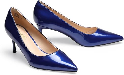 GENSHUO Low Heel Pumps for Women Closed Toe Slip On Stillettos Heels Dress Shoes in Kuwait