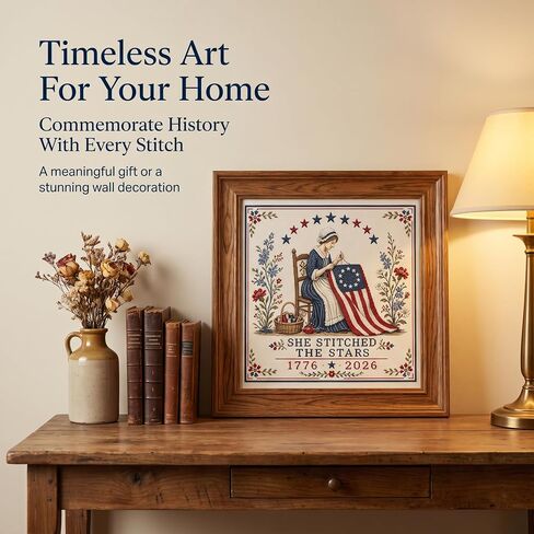 Odetina She Stitched The Stars Cross Stitch Kit 1776-2026 Patriotic Craft in Saudi Arabia