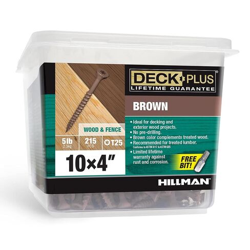 Deck Plus Wood Screws, Brown Exterior Screws, 2-1/2" x #10, 1lb in Kuwait