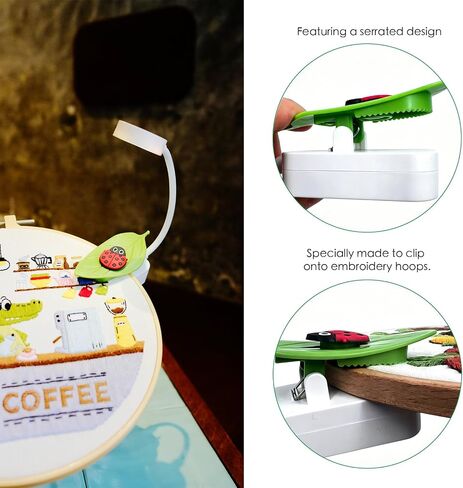 Rechargeable Embroidery Hoop Light, Cute Leaf & Ladybug Shape in Saudi Arabia