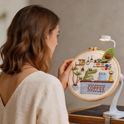 Rechargeable Embroidery Hoop Light, Cute Leaf & Ladybug Shape in Saudi Arabia