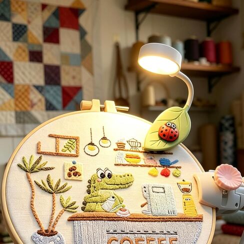 Rechargeable Embroidery Hoop Light, Cute Leaf & Ladybug Shape in Saudi Arabia