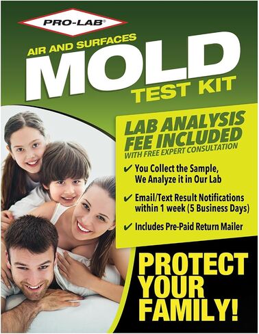 PRO-LAB DIY Mold Test Kit - 1 LAB FEE Included (3 Test Methods: Air, Surface, Bulk.) AIHA Accredited Lab Analysis, Expert Consultation and Return Shipping Included in Kuwait