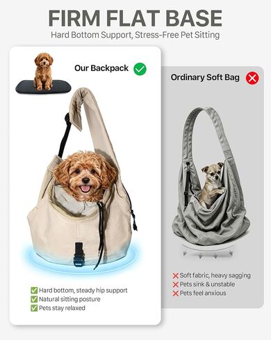 Dog Sling Carrier for Small Dogs 5-20 lbs, Rigid Hard Bottom, Hands-Free in Saudi Arabia