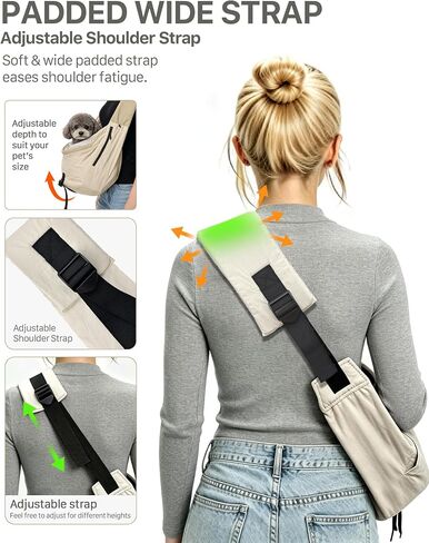Dog Sling Carrier for Small Dogs 5-20 lbs, Rigid Hard Bottom, Hands-Free in Saudi Arabia