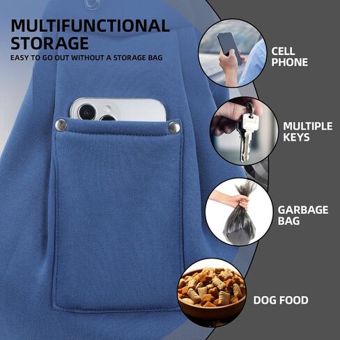 Dog Carrier Sling - Reversible Puppy Carrier Purse with Storage Pocket, Hand-Free Dog Sling Carrier for Carry Small Dogs and Cats, Travel Safety Harness, Dog and Cat Harness (Blue) in Kuwait