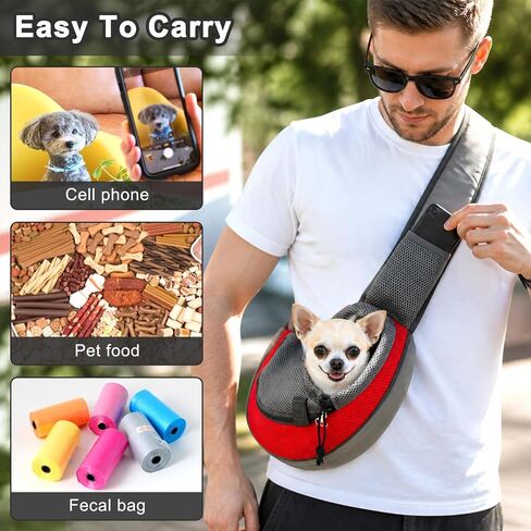 Pet Sling Carrier for Small Dogs Cats, Hands Free Wrap Pet Carrier in Kuwait